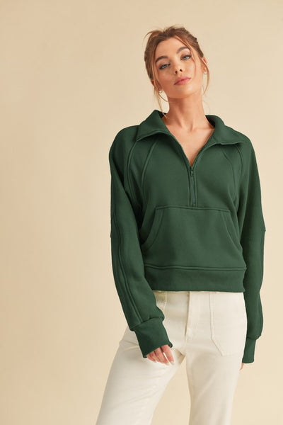 Dove Funnel Neck Half Zip