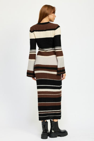 STRIPE MAXI BODYCON DRESS