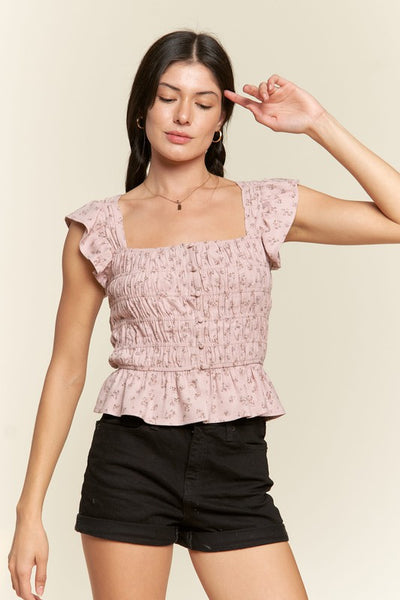 Floral Ruffle Top