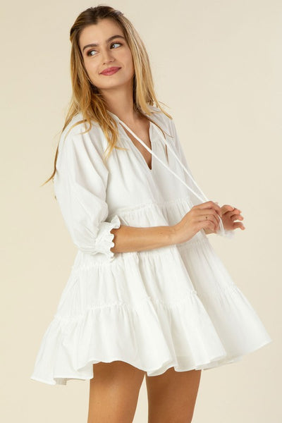 Tiered Cotton Mini Dress