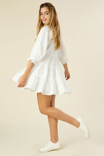 Tiered Cotton Mini Dress